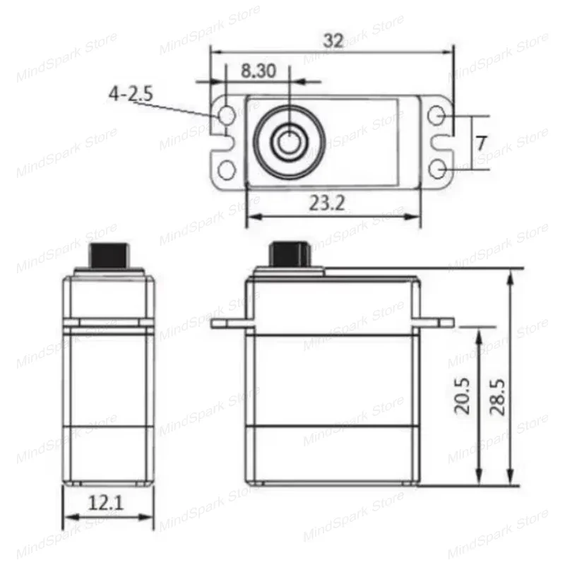 Micro Servo numérique 9g, 4.5kg, rotor verrouillé, engrenage métallique, moteur sans noyau, 300 degrés, couple élevé, pièce pour bricolage, voiture Robot, jouets