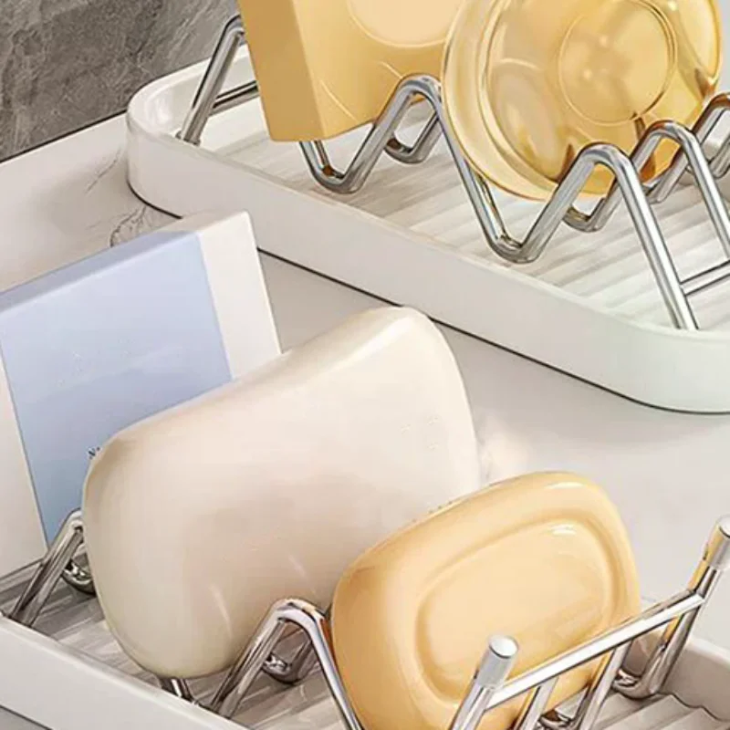 

Stainless Steel W-Shaped Soap Holder Space Saving Non-slip Soap Storage Rack Drain Tray W-Shaped Taco Holder Sink Countertop