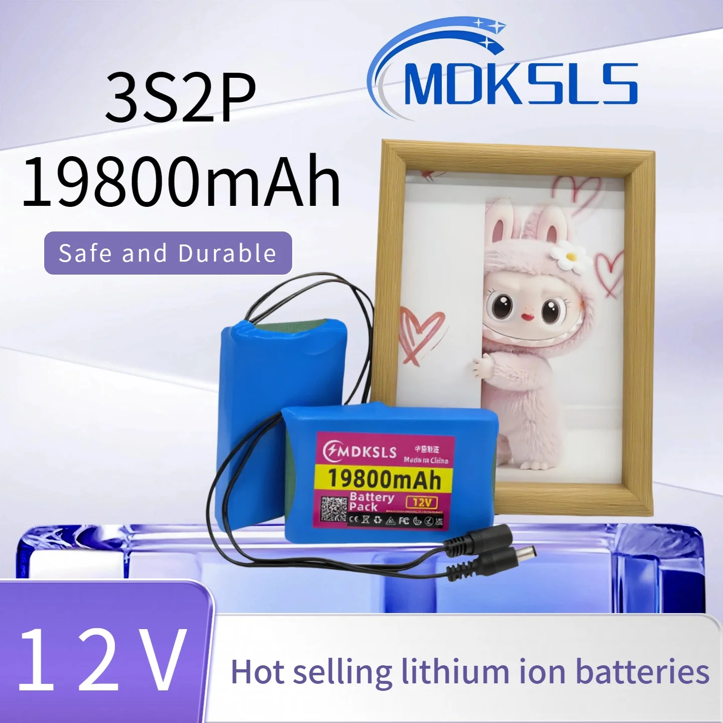 

2026 12V 19800mah NEW Portable Super Rechargeable Lithium Ion Battery Pack Capacity DC 12.6v 19.8Ah CCTV Cam Monitor + Charger