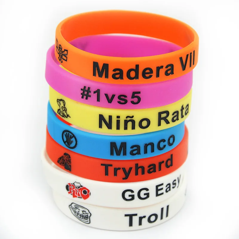 1 PC Game Gift Silicone Bracelet Saying Challenger Master Adult Size 7 Colors