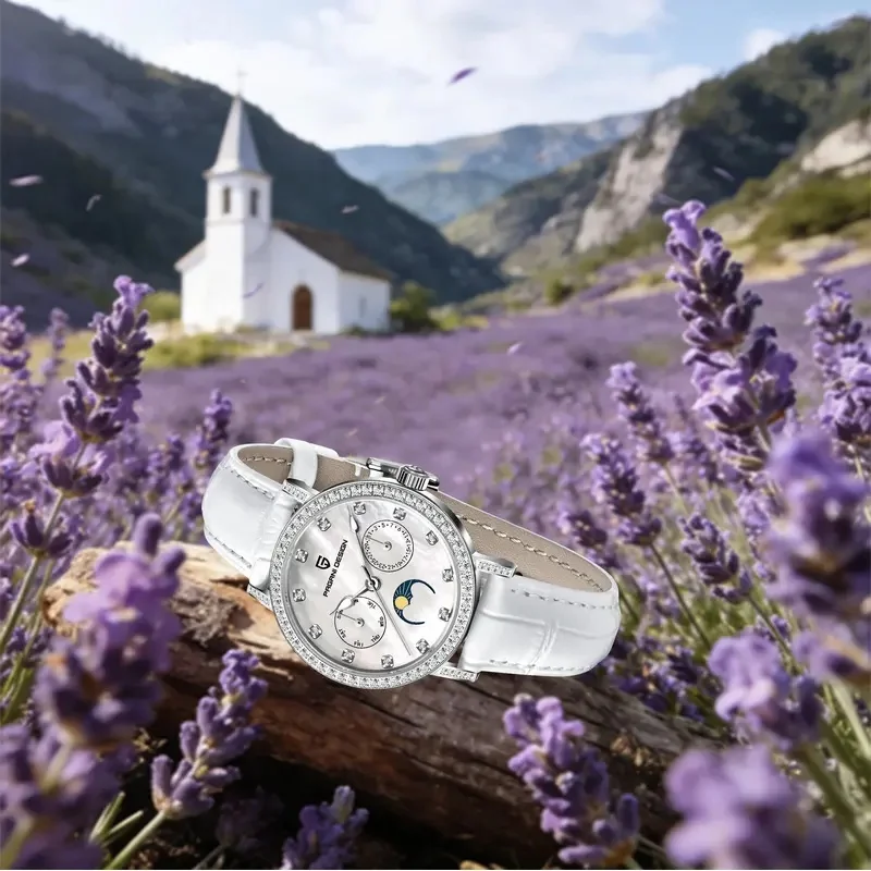 PAGANI DESIGN Women Quartz Watch Waterproof Small Second Sapphire Crystal Calendar Moon Phase Multifunction Wristwatch view 4