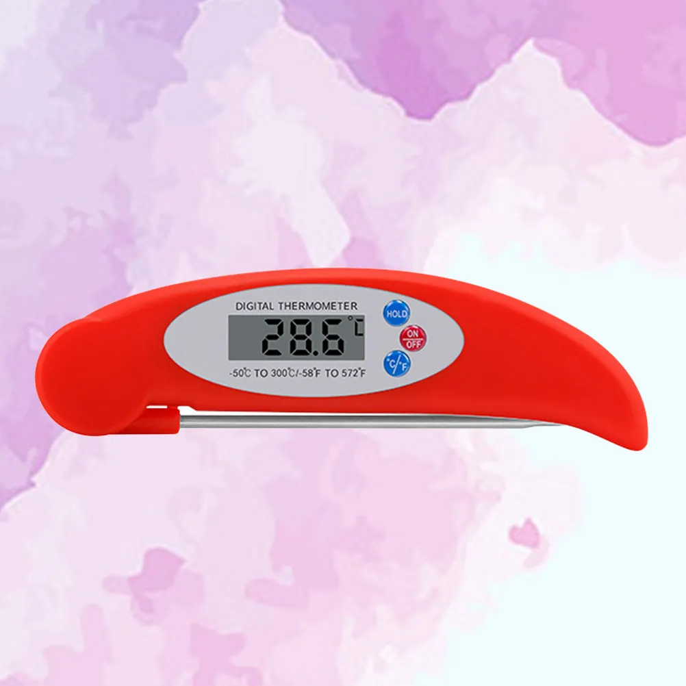 Red Electronic Digital Food Thermometer Instant Read Waterproof Probe Thermometer Kitchen Cooking Temperature Gauge Bbq Baking