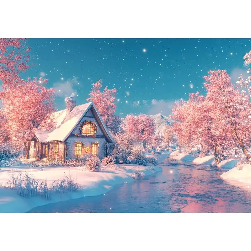 

GATYZTORY Diamond Embroidery Snow House Handcraft 5d Diy Full Square Drill Painting Diamond Mosaic Cross Stitch Home Decor