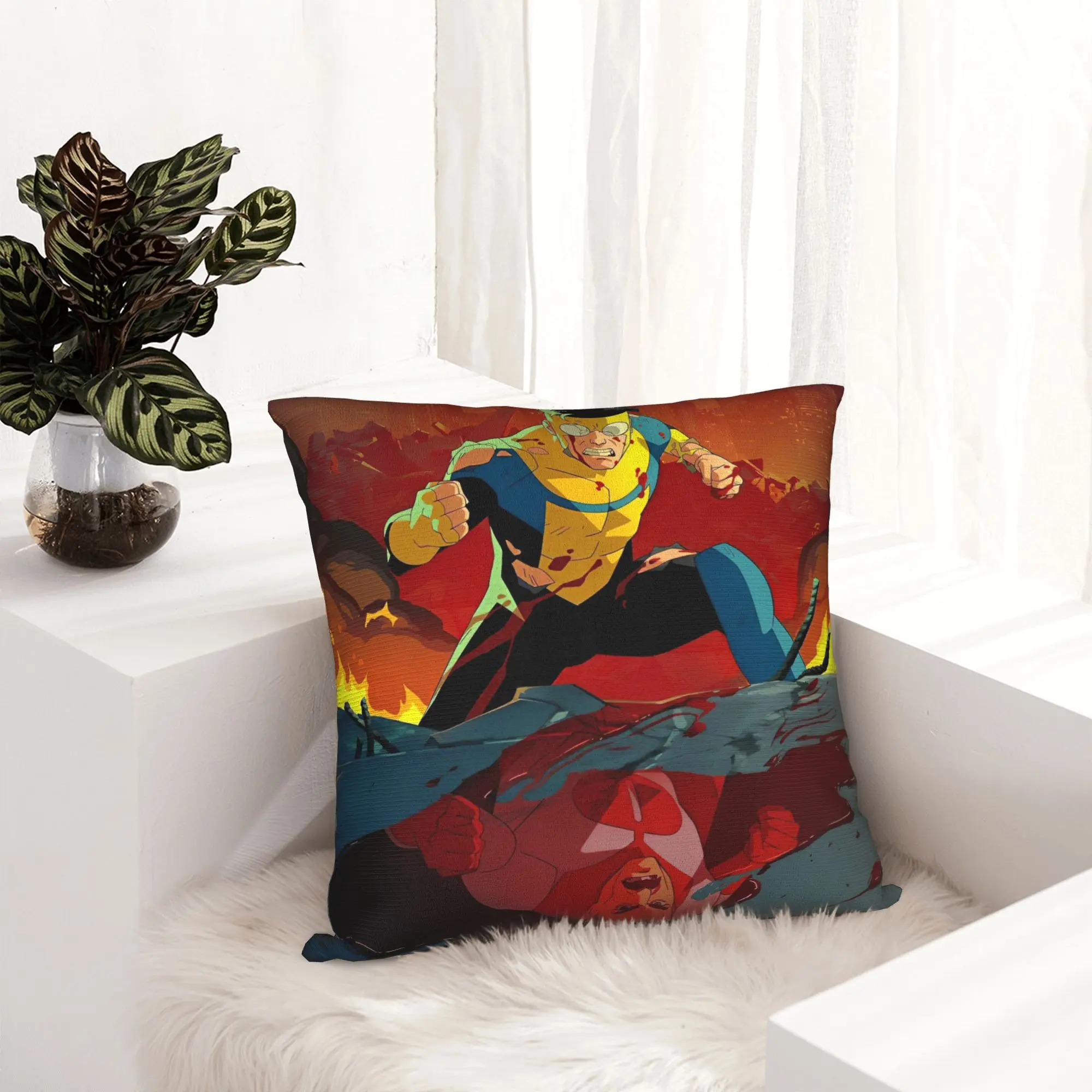 TV Series Invincible Mark Grayson Pillowcase Printing Fabric Cushion Cover Decorative  Pillow Case Cover Home Square 40X40cm