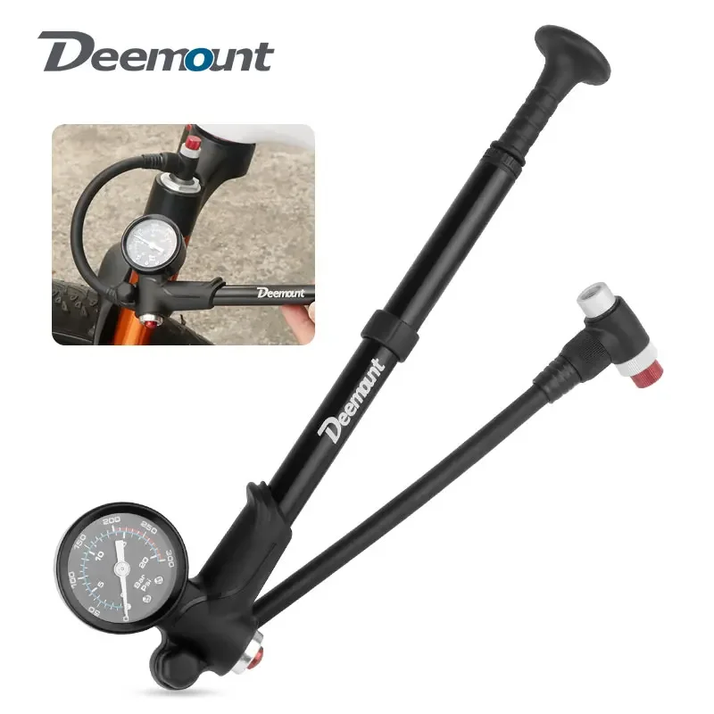 Quick Air Inflator High Pressure Pump MTB Bicycle Rear Suspension Fork Shock Absorber 300PSI/20BAR Gauge Rotatable Hose Bleeder