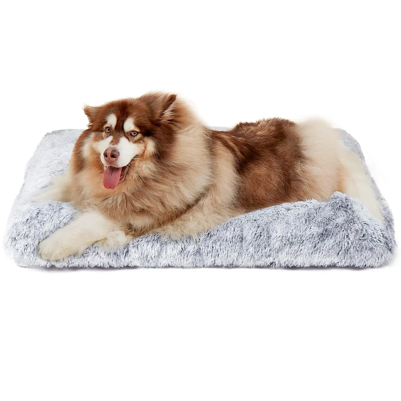 

Large Plush Dog Pet Bed,Machine Washable Mat with Non-Slip Bottom for Large and Medium Dogs,43"x30" Gray Anti Anxiety Fluffy Bed