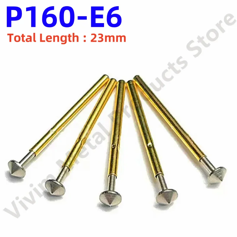 

100PCS Spring Test Probe P160-E6 Test Pin P160-E Brass Test Probe Pogo Pin Sleeve Length 23mm Pin Head Dia 3.0mm PCB Test Tool