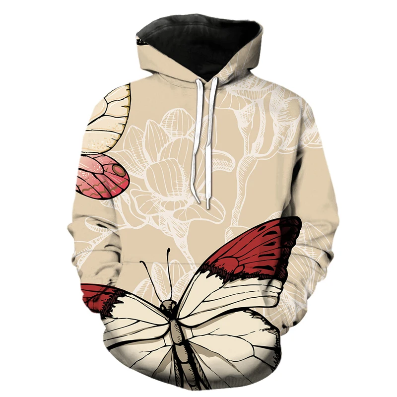 

Spring New Butterfly Pattern 3D Hoodie Women's Clothing Plus Size Streetwear Men Fashion Top XS-5XL