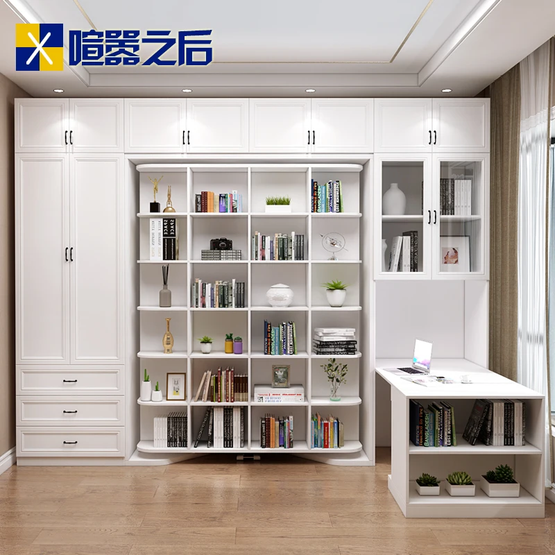 Rotating desk cinet Flip bed Invisible folding bed Bookcase combination Multifunctional wll bed Hidden