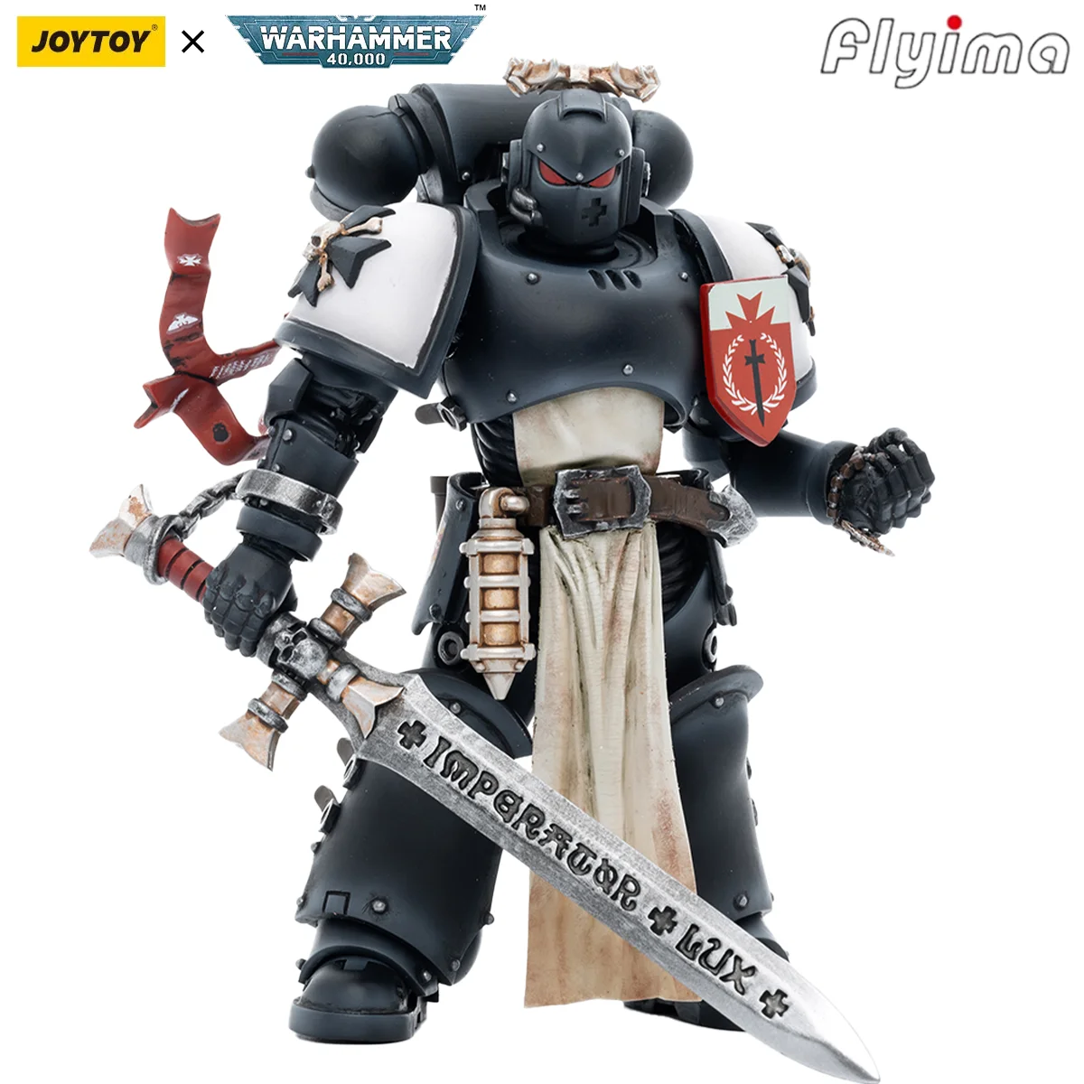 JOYTOY Warhammer 40.000 1/18 Actionfiguren Black Templars The Emperors Champion Rolantus Anime Militärmodell