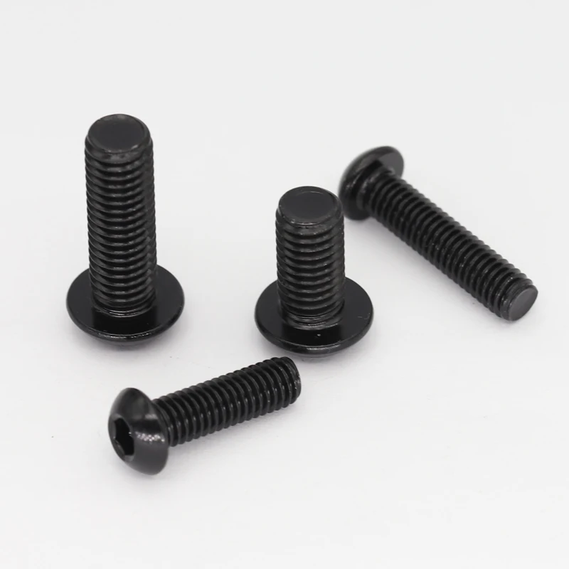 M3*4/5/6/8/10/12/14/16/18/20/25/30/35/40 ISO7380 Black 304 Stainless Steel Inner Hex Hexgaon Socket Button Round Allen Head Bolt
