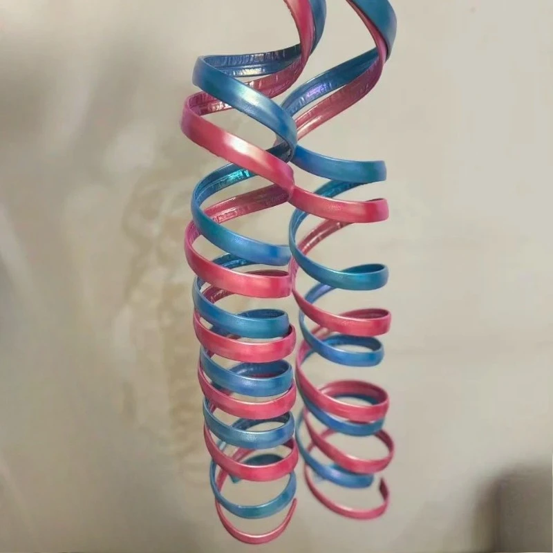 Handmade Ame Laser Double Ponytails Hairclip (Pink/Blue)