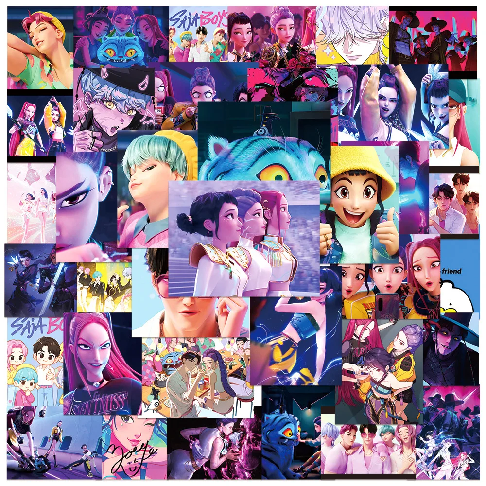 

50 K-pop Demon hunters personalized stickers, hand account water cup waterproof decorative stickers