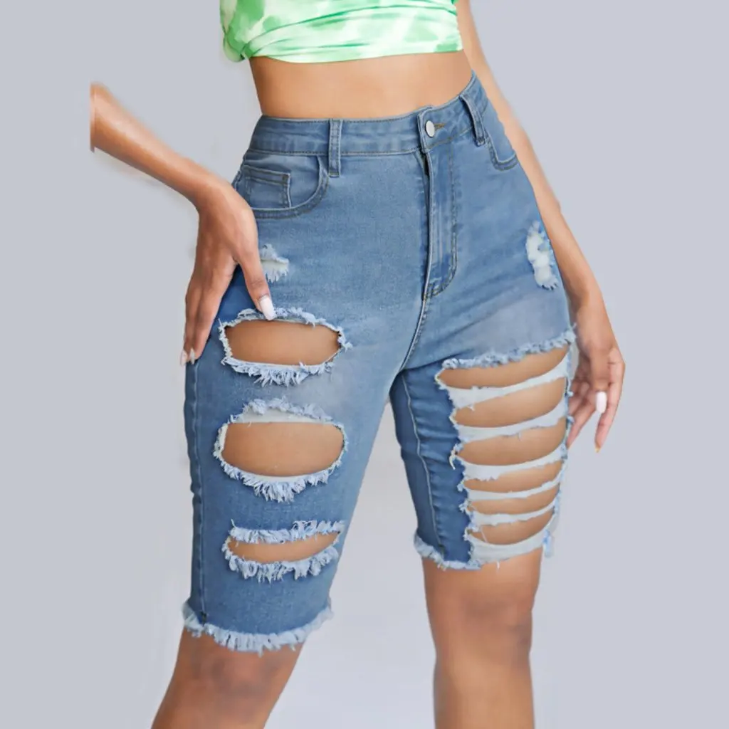 

Женские модные рваные джинсовые брюки в европейском и американском стиле, подходящие для рынка