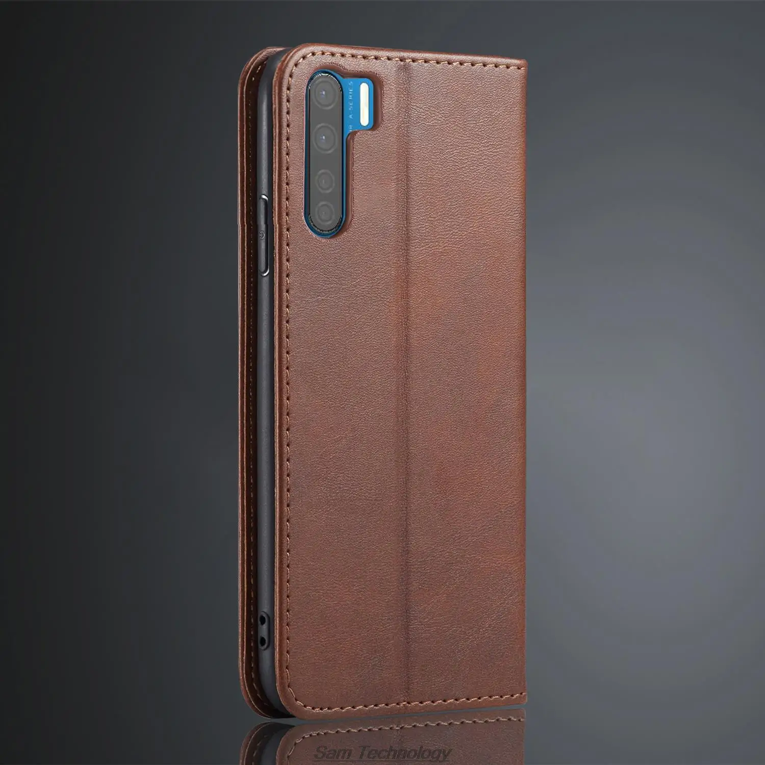 Magnetic attraction Leather Case for OPPO Reno 3 Global / OPPO A91 F15 Holster Flip Cover Case Wallet Phone Bags Fundas Coque