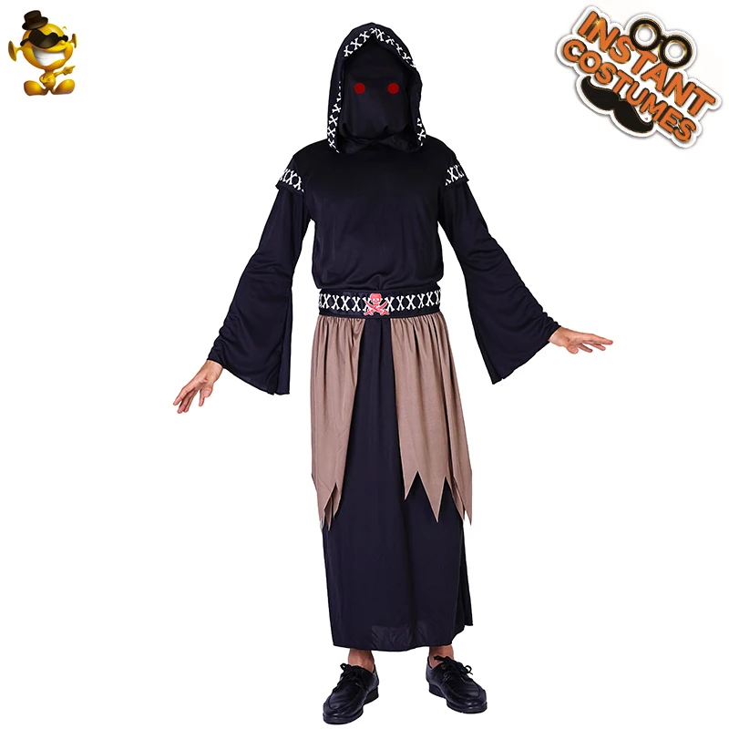 Scary Devil Costumes  Adult Men Cosplay Hooded Robe Sets Halloween Party Devil Male Clothes