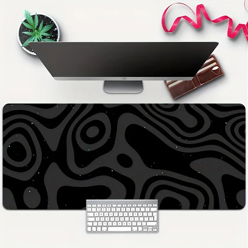 

Большой противоскользящий резиновый игровой коврик для мыши с черными абстрактными узорами подходит для геймеров и семей высокого качества.