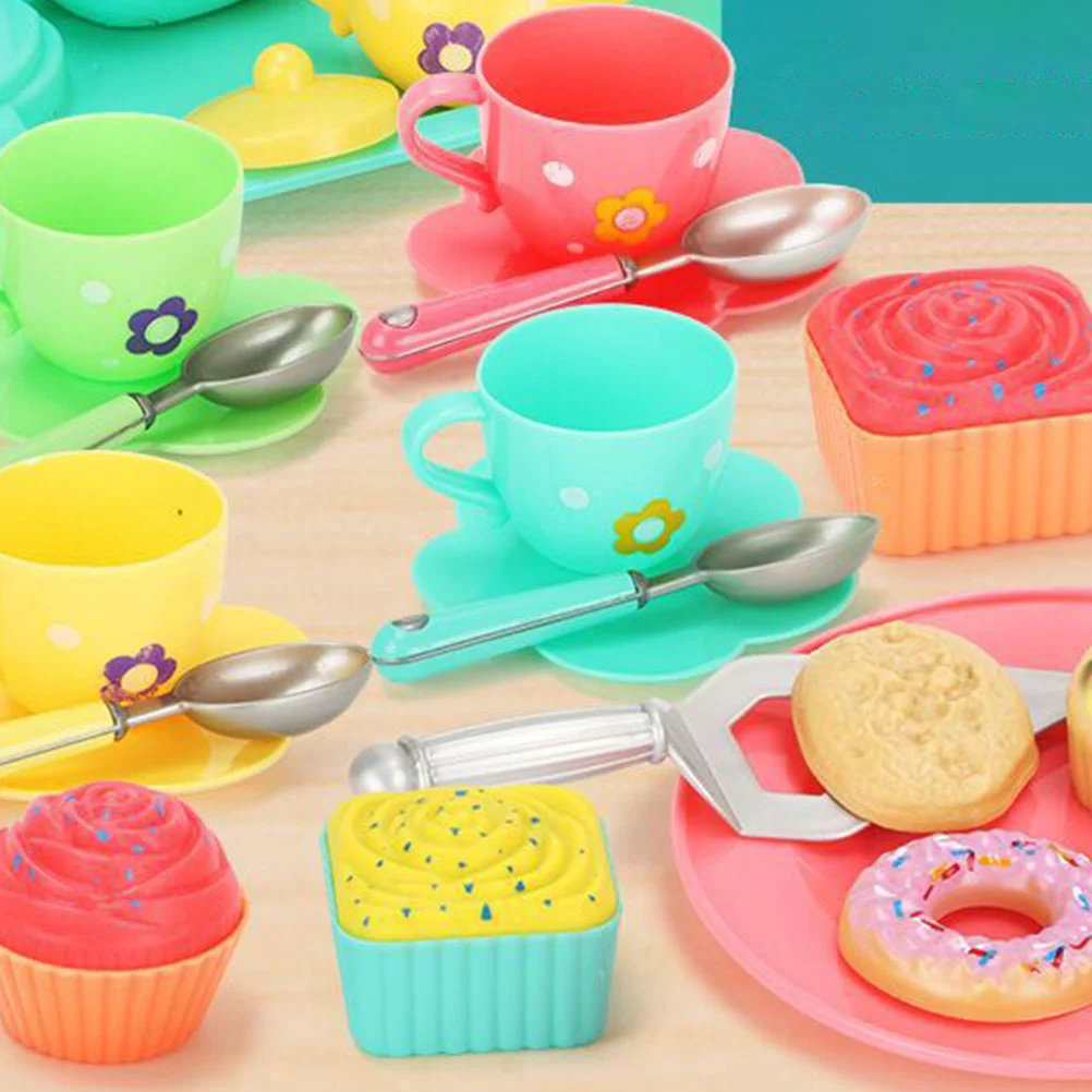 Simulation Teapot Teacup Realistic Dessert Set 13X11X7CM Kids Plaything Stylish Imitation Container Pretend Child