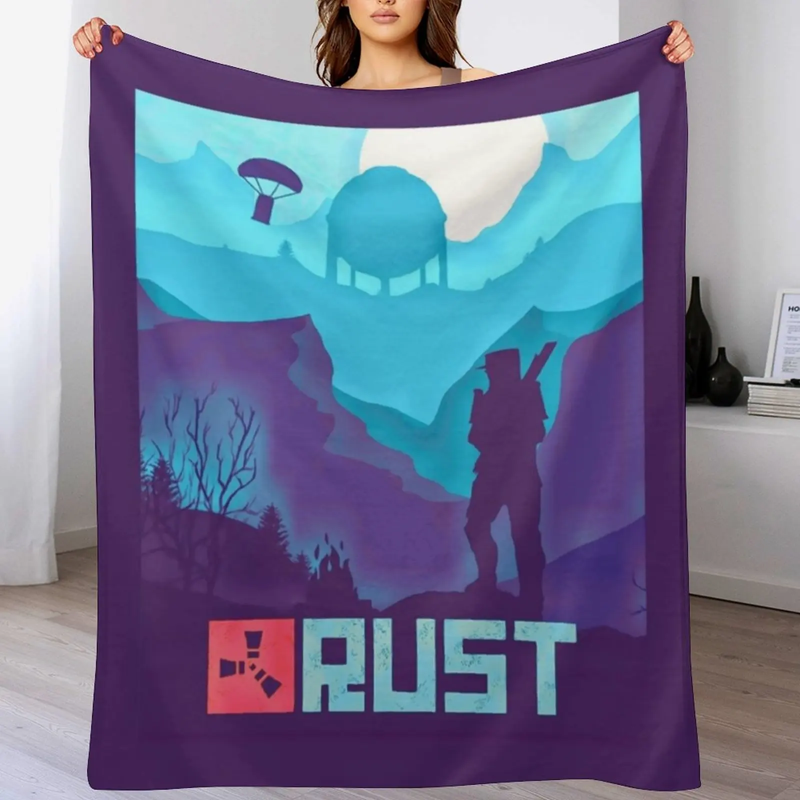 

Rust Game Poster Throw Blanket Thermals For Travel Luxury Thicken Personalized Gift Luxury St Blankets