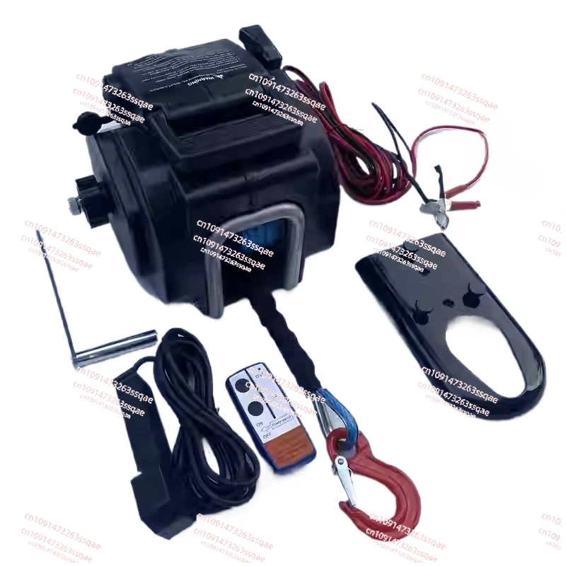 5000 Pounds Portable Electric Winch Yacht Towing Self Driving Self Rescue Winch Marine Self Driving Tour Wire Control 12V