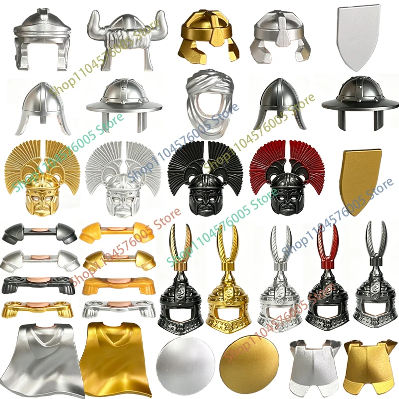 MOC Medieval Weapons Accessories Building Blocks Soldiers Figures Crossbow Sword Knife Axe Spear Shield DIY Mini Bricks Toys T23 view 2
