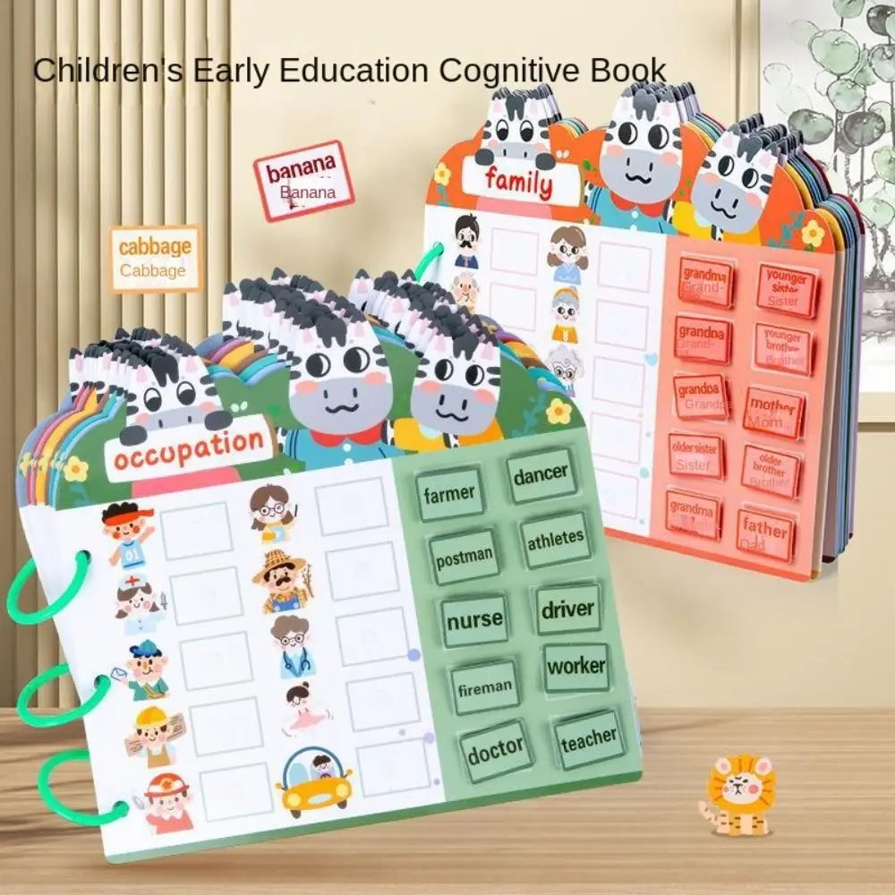 

Repeated Pasting Montessori Quiet Busy Book Education Cognition Color Classification DIY Paste Material Kit Paper DIY