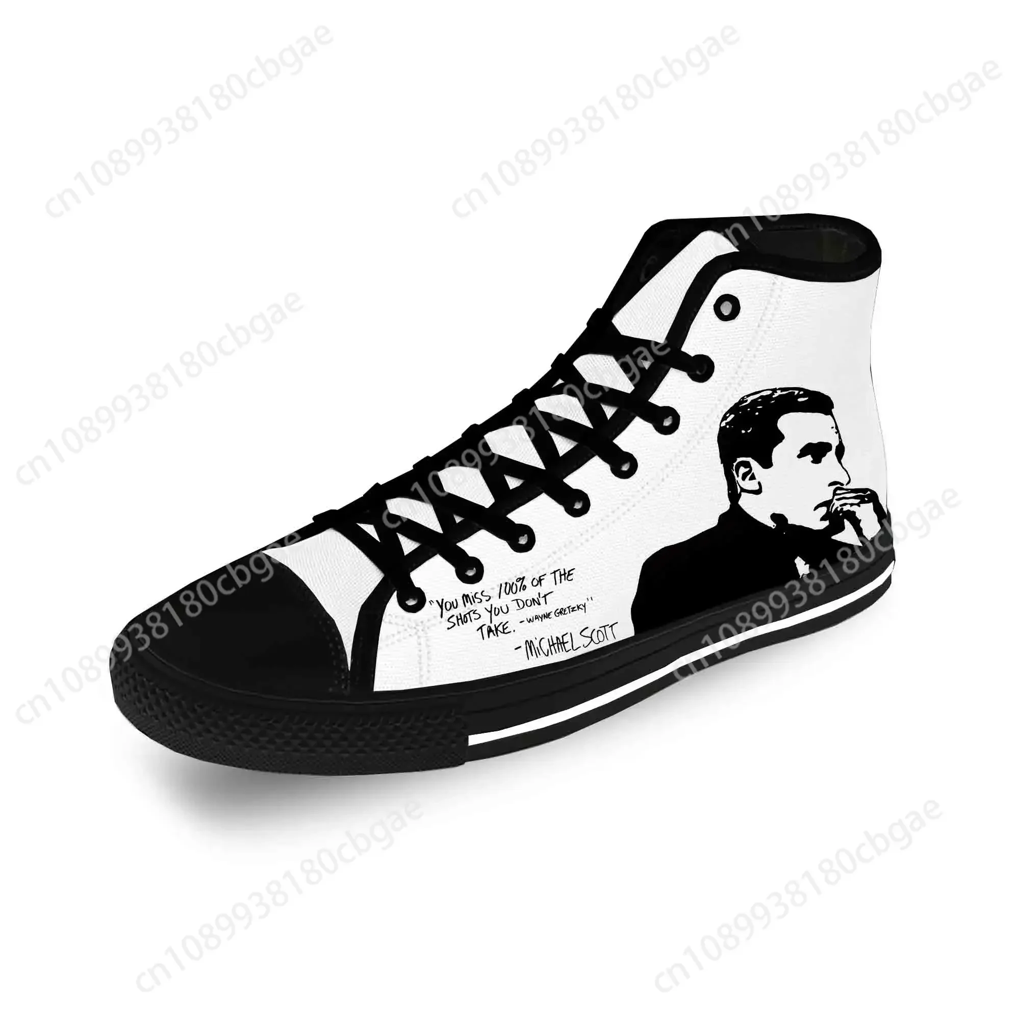 

Michael Scott The Office TV Show Casual Cloth Fashion 3D Print High Top Canvas Shoes Men Women Lightweight Breathable Sneakers