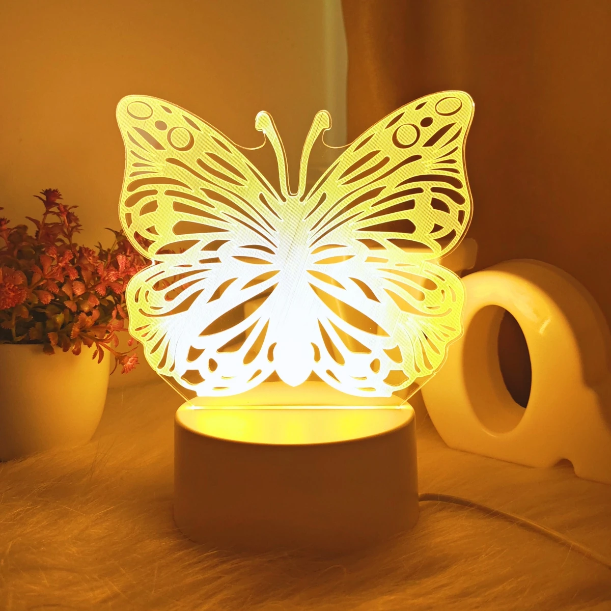 

3D butterfly night light, perfect for home and desktop decoration, bedroom decoration, Christmas decoration, and fancy lighting