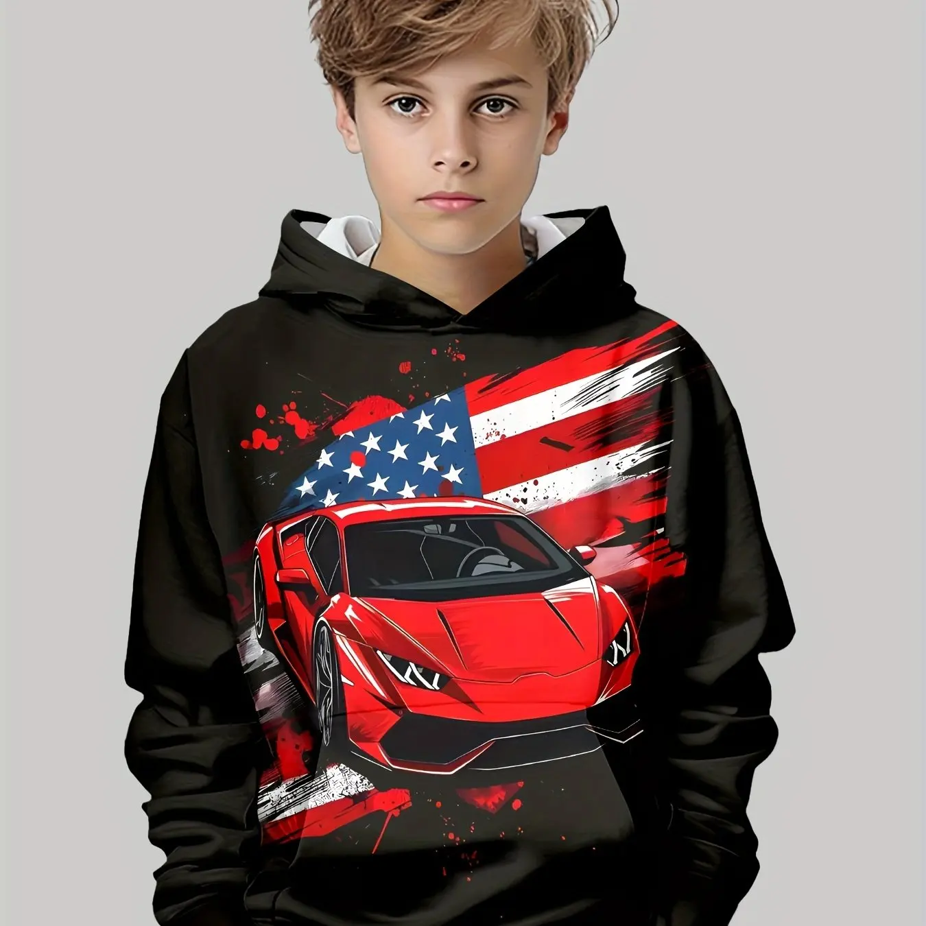 Kids Clothes Boys Hoodies Sport Car 3D Print Kids Spring Fall Clothes Casual Boys Clothing Pullover Fashion Children's Clothing