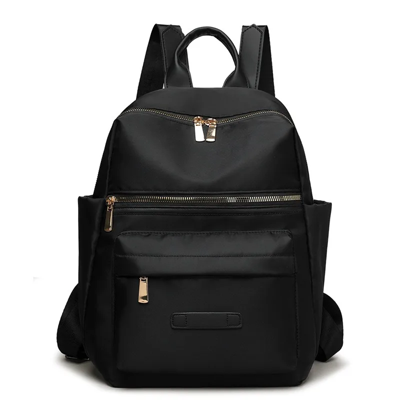 Korean Casual Oxford Women Backpack Solid Minimalist Commuter Daypack Student Schoolbag Light Waterproof Outdoor Travel Rucksack