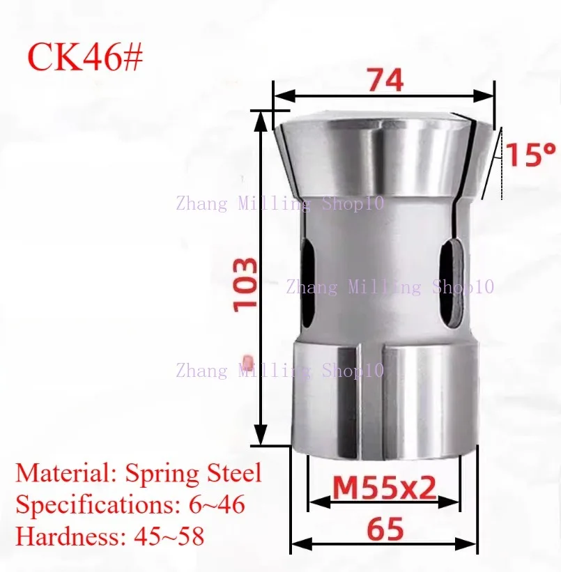 CK46# 6.0-46.0mm Round Hole CNC lathe Back Pull collet Spring Steel High Precision Chuck Round 1PC