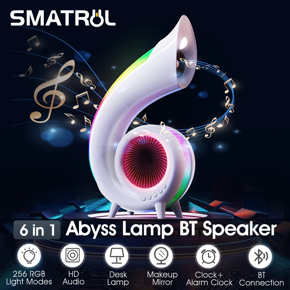 New Wireless Bluetooth Speaker With LED Lyrics Display，RGB Colorful Atmosphere Light Desk Lamp Abyss Lamp Home Furnishings