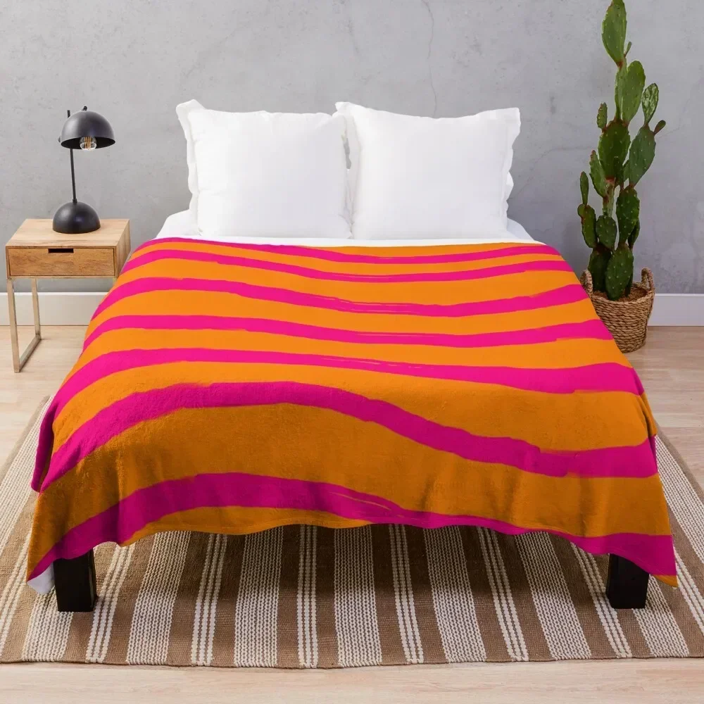 

Trendy Hot Pink and Orange Wavy Pattern #1 Throw Blanket Luxury St Luxury Throw Vintage Blankets