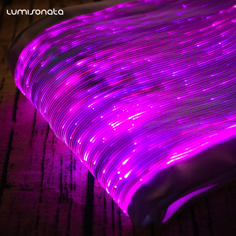 Lumisonata 12 Meters Led Light Fiber Optic Fabric With Color Changeable Luminous Textile Glitter Fabric DIY Cloth Wedding Dress