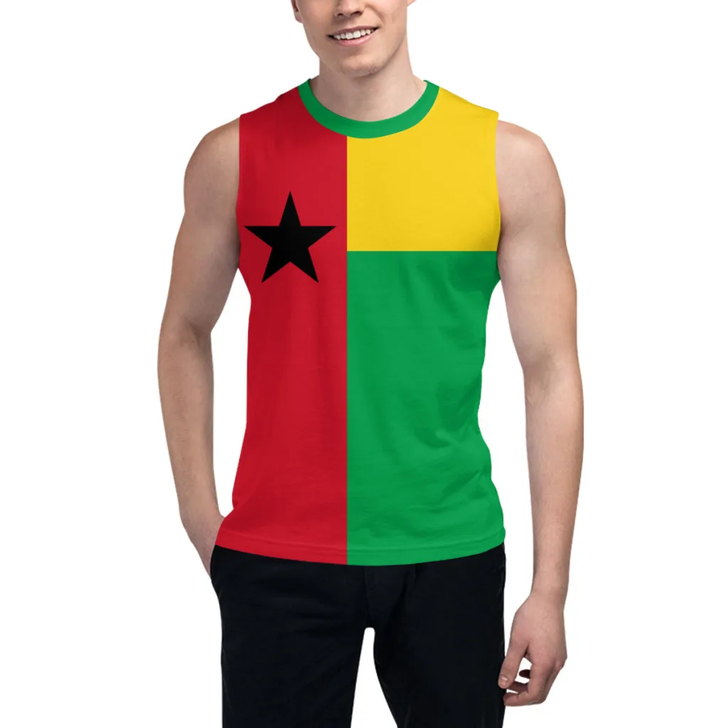 Sleeveless T-shirt Guinea-Bissau Flag 3D Men's Boys Tshirt Gyms Tank Tops Fitness Joggers Basketball Training Vest