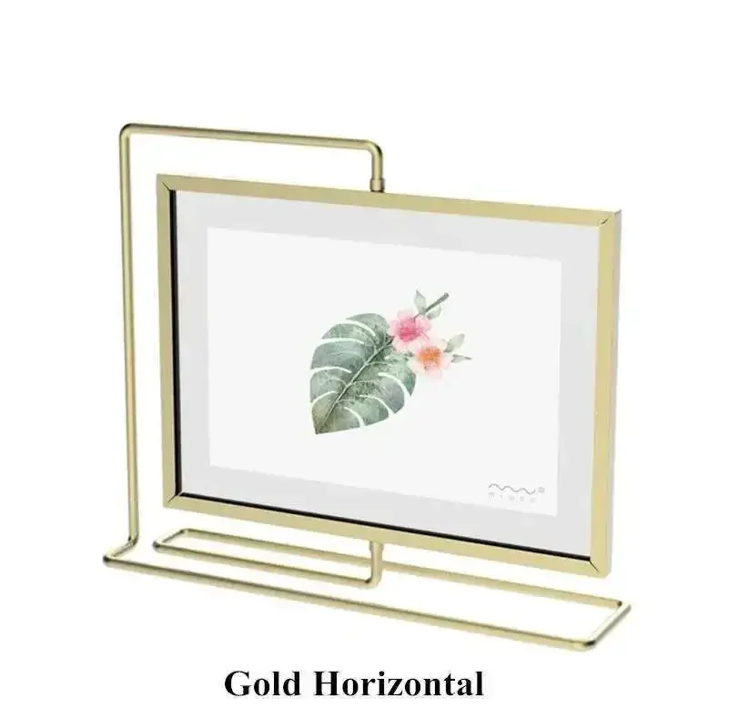 8 Inch 15x20cm Double Sided Rotatable Metal Photo Frame Acrylic Menu Price List Display Stand Wedding Gift