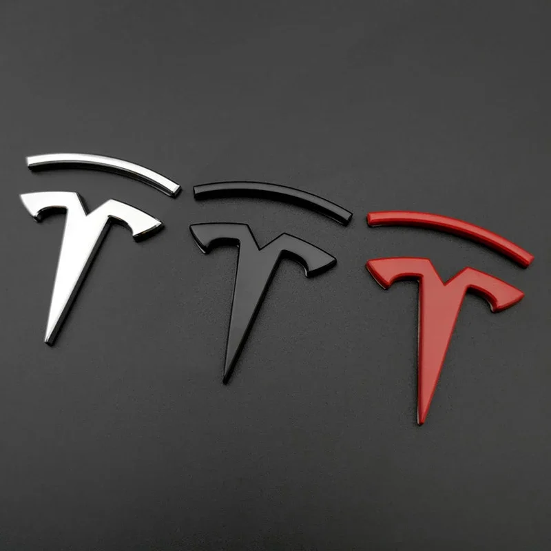 Suitable for Tesla logo metal car stickers, refit side stickers, 3D personalized creative rear stickers For Tesla Model S 3 Y X