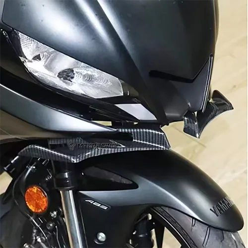 Imagen 2 del producto Para YAMAHA YZF carenado frontal Winglets cubierta protectora Kit de protectores YZF-R3 YZF-R25 ala de viento de motocicleta