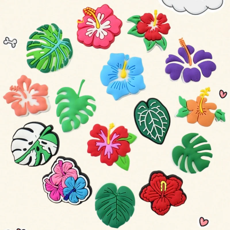 

15Pcs Colorful Flower Shoe Charms for Sandals Men Women Boys Girls Jeans Kids Decorations Buckle Shoe Accessories