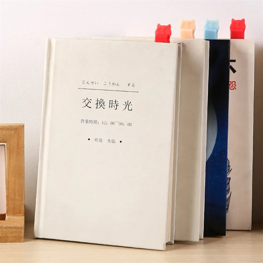 Silicone Bookmark Clip Automatically Follows Your Page Book Mark Cute Cats Page Flipping Notebook Page Divider For Read Lovers