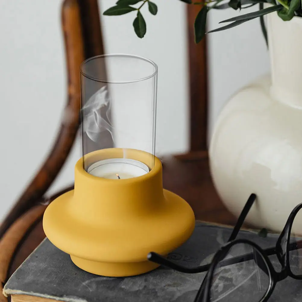 Decorative Glass Holder Transparent Simple Structure for Home Warm Romantic Ambiance Clear Glass Shades