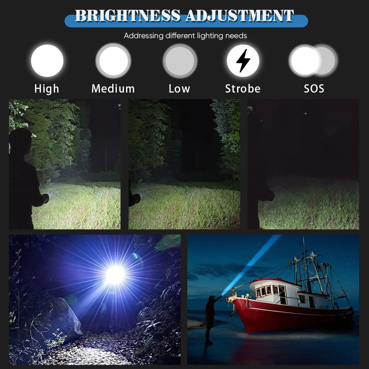 High Power 30W LED Flashlight White Laser Ultra Bright Long Range 1500m Lantern Outdoor Tactical Flashlight IPX5 Camping Torch