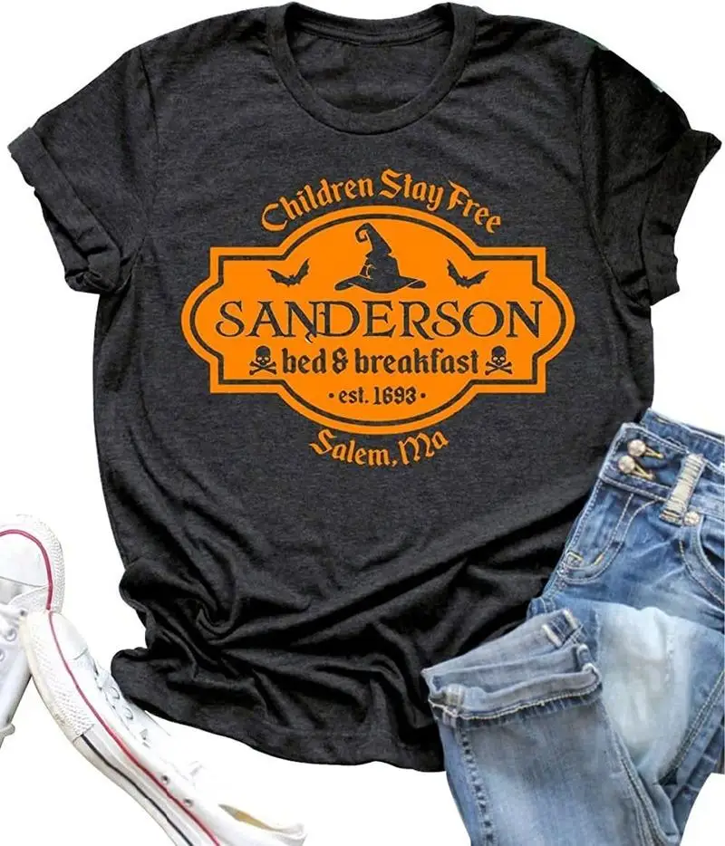

Hocus us loween Women's T-irt ort Sve round Ne Fall Faion Casual Comfortable Cotton Other Material Top