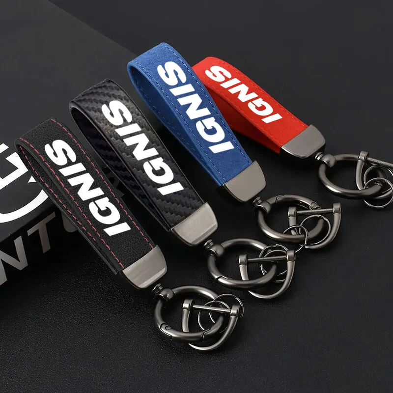 

Customized Logo Car Keychain Horseshoe buckle Key Chain Men Women Gifts Keyring Fashion Trinket For Suzuki IGNIS Car Accessorie