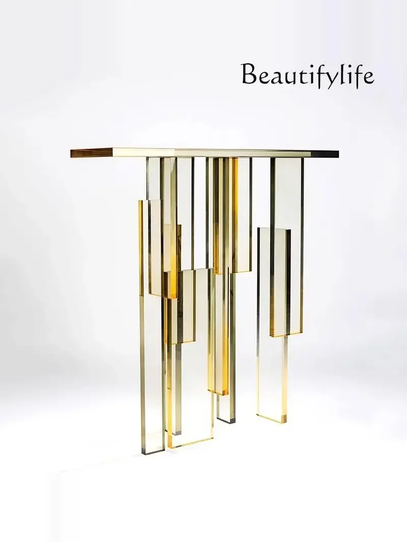 Modern simple entrance entrance table minimalist light luxury household gradual change color transparent acrylic colorful table