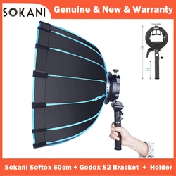 Sokani Octagon Speedlight Softbox + S2 Speedlite Bracket for Godox V1 Series AD200Pro AD400Pro V860III TT350 Series Flash