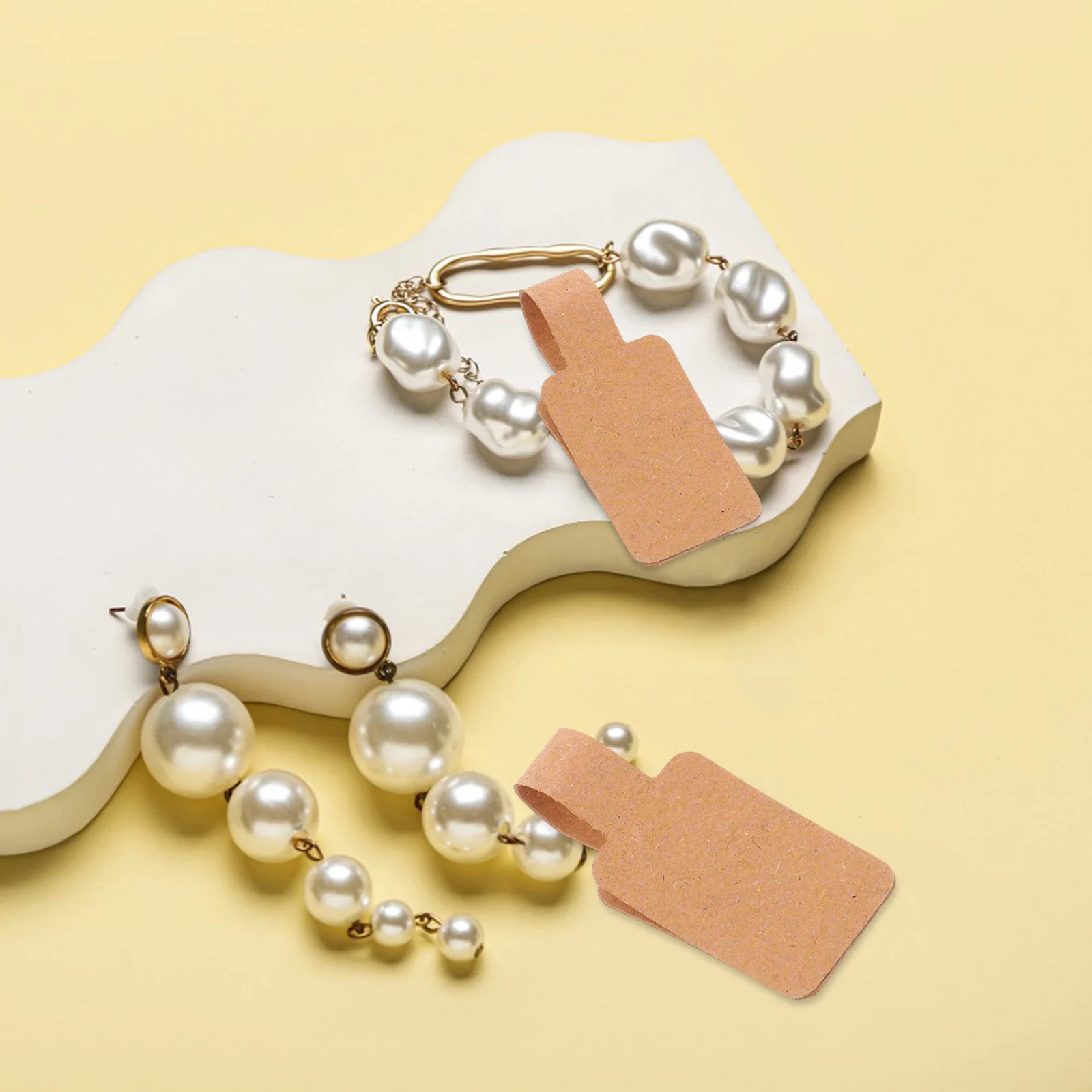 200 قطعة عرض العلامات الملابس والملصقات سوار بني فارغ أبيض السعر