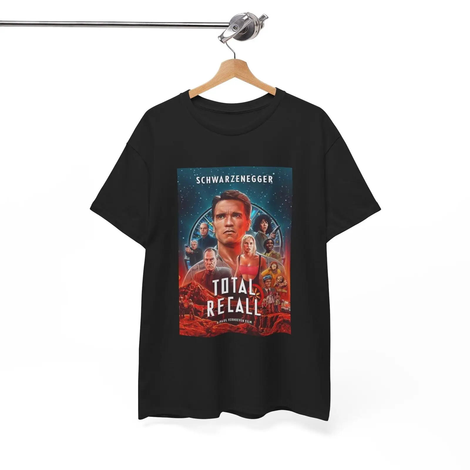 

Total Recall T shirt Vintage Movie Poster Retro 90s Unisex Heavy Cotton Tee