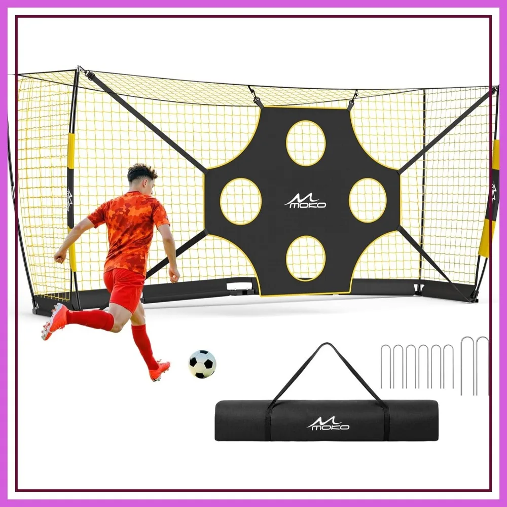 

12x6 FT Soccer Goal with Precision Target Board for Backyard Training Portable Foldable