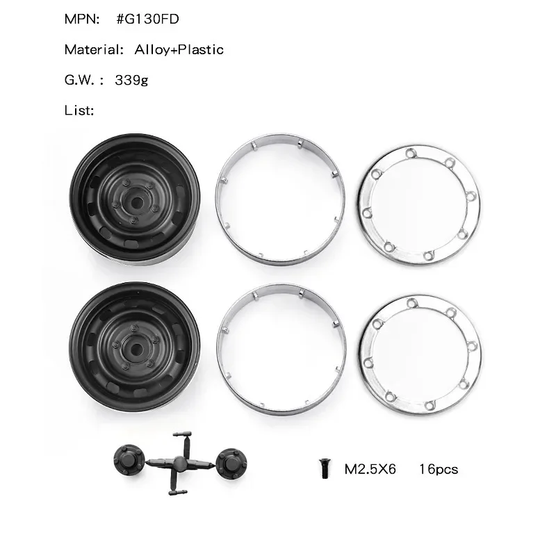 Simulierte 1.9 Metall-Beadlock-Räder mit Sechskantnabe für 1/10 RC Crawler Car Trxs TRX4 AXIAL SCX10 RC4WD